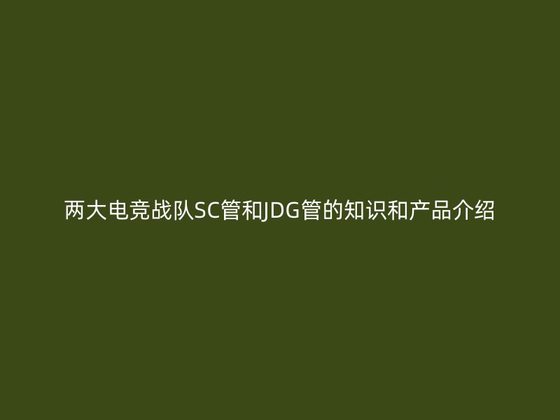 兩大電競戰(zhàn)隊SC管和JDG管的知識和產(chǎn)品介紹